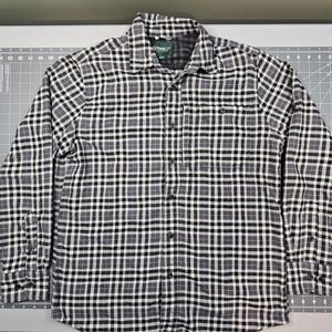 Outdoor Life Flannel Shirt Mens Medium Plaid Classic Hiking Camping Casual Work